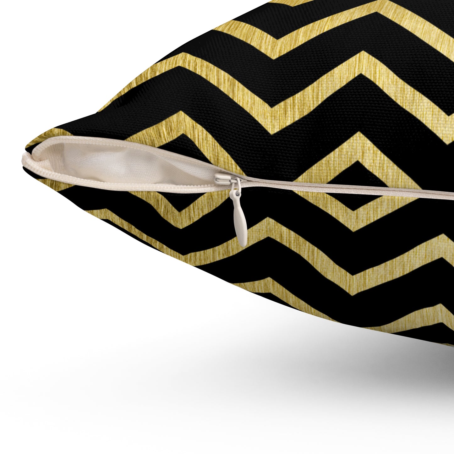 Chevron Black and Gold Throw Pillow