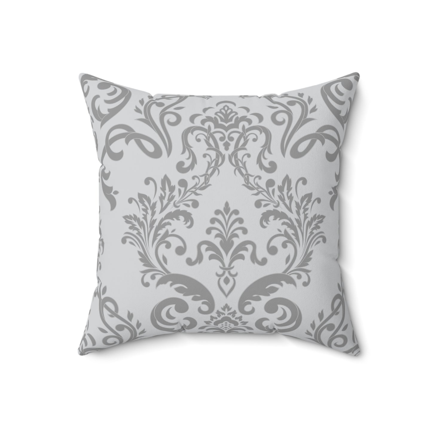 Paisley Gray and White Throw Pillow