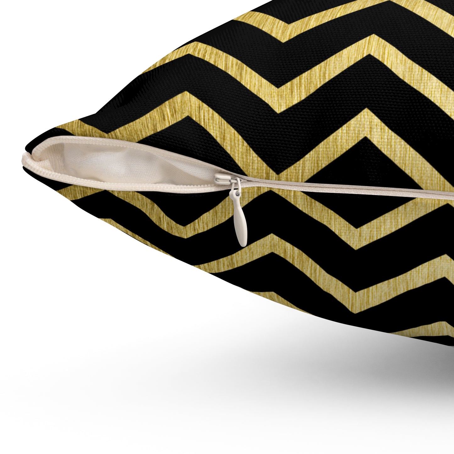 Chevron Black and Gold Throw Pillow