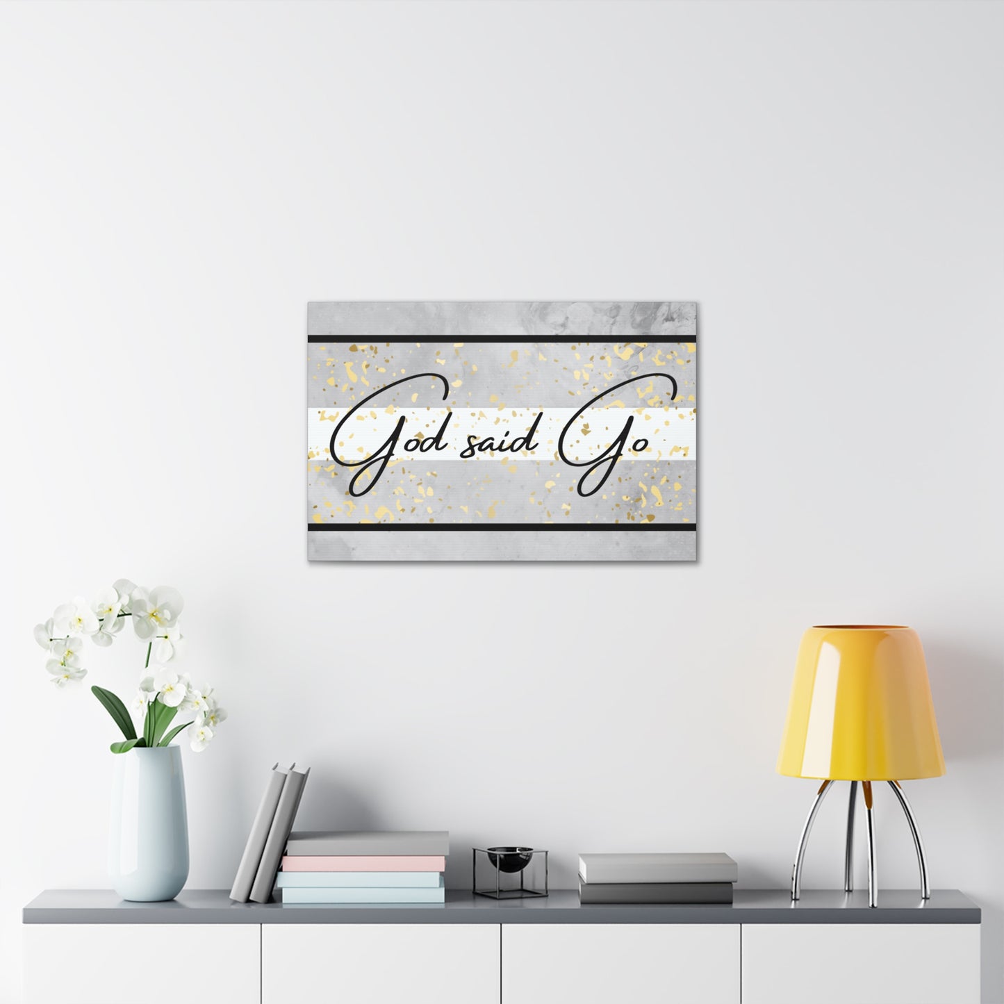 Christian Wall Art: God said Go (Wood Frame Ready to Hang)