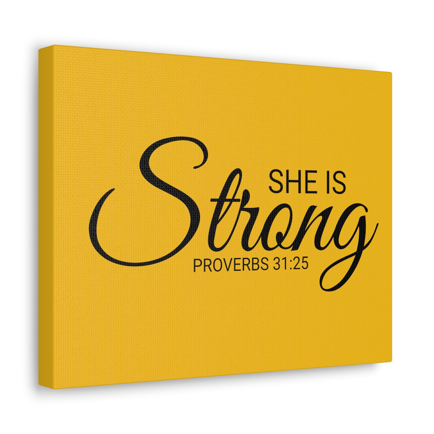 Christian Wall Art "She is Strong" Verse Proverbs 31:25 Ready to Hang Unframed