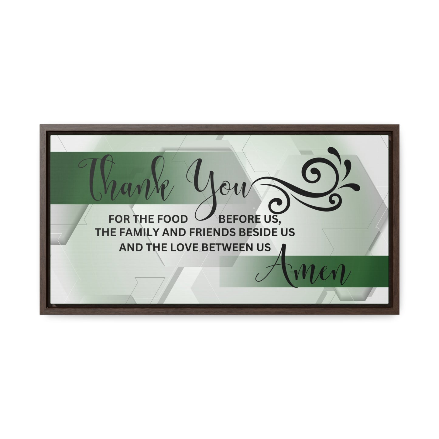 Christian Wall Art: Thank You....Amen (Floating Frame)