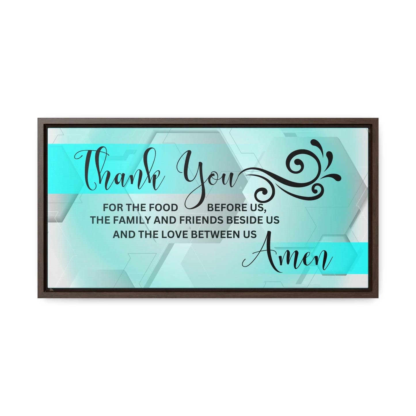 Christian Wall Art: Thank You....Amen (Floating Frame)