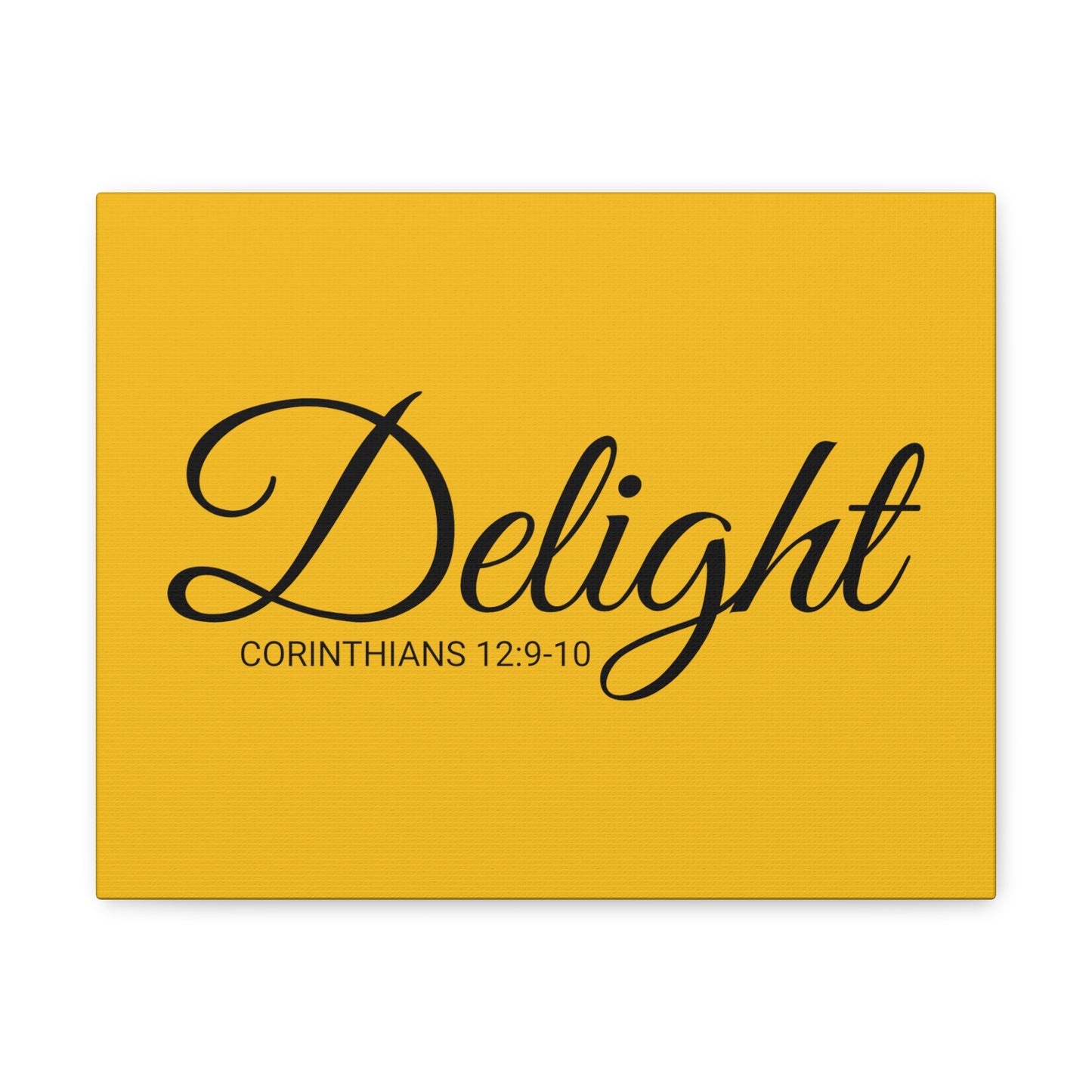 Christian Wall Art "Delight" Verse Corinthians 12:9-10 - Ready to Hang Unframed