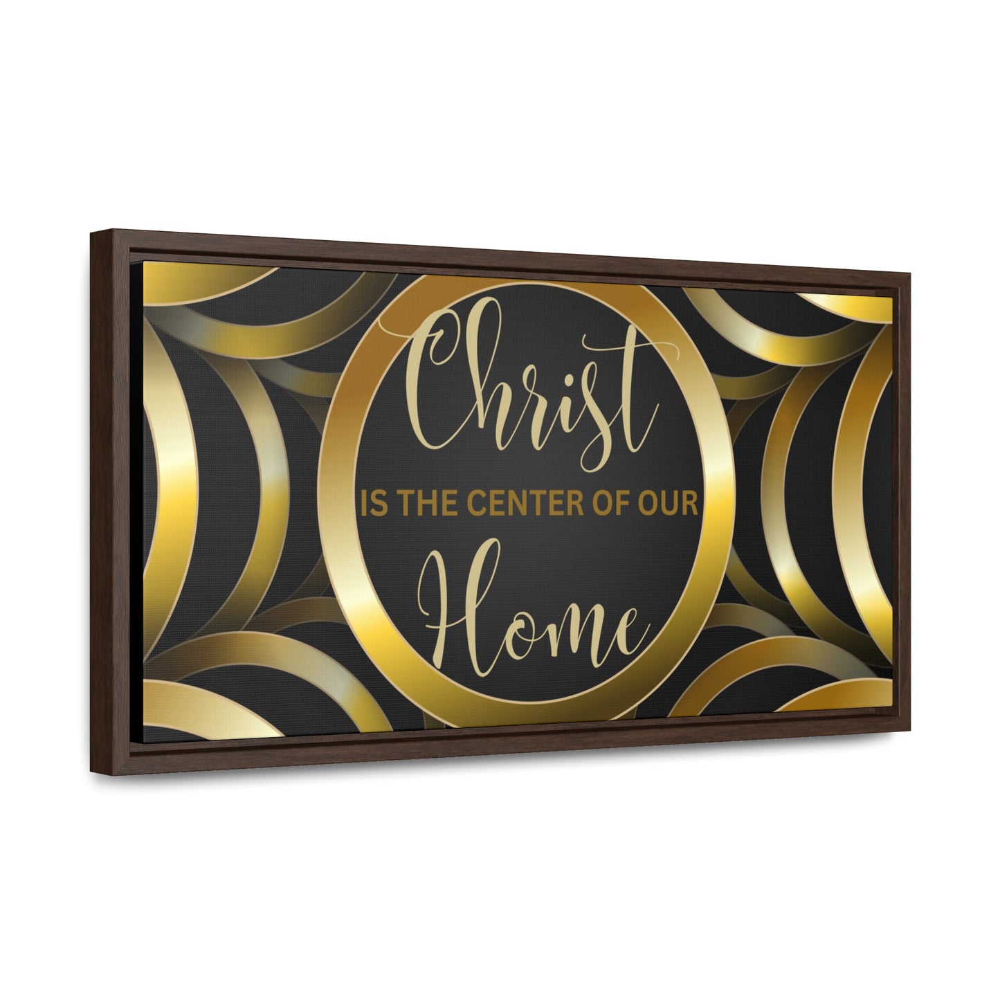 Christian Wall Art: Christ Is the Center of Our Home (Floating Frame)