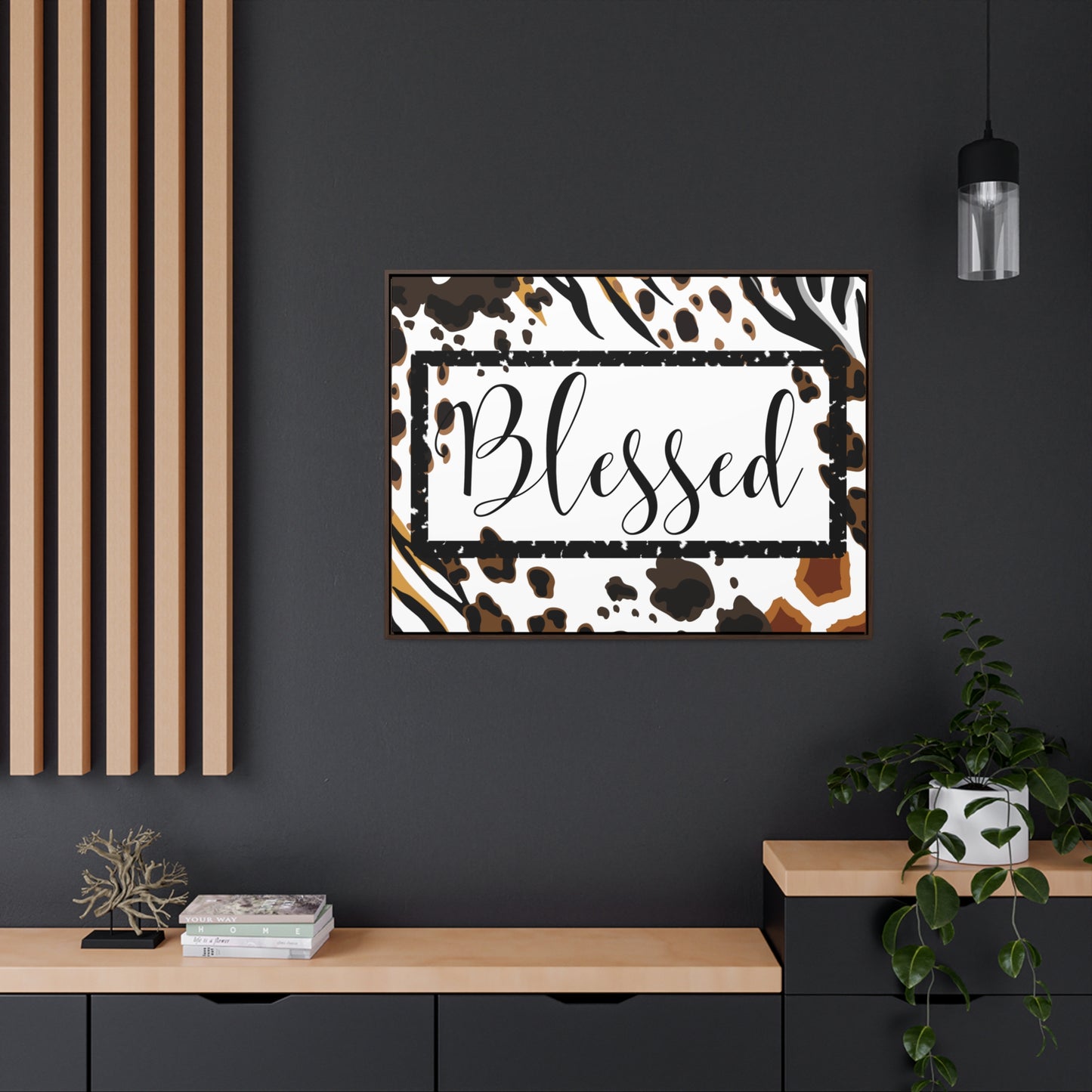 Christian Wall Art: Blessed (Floating Frame)