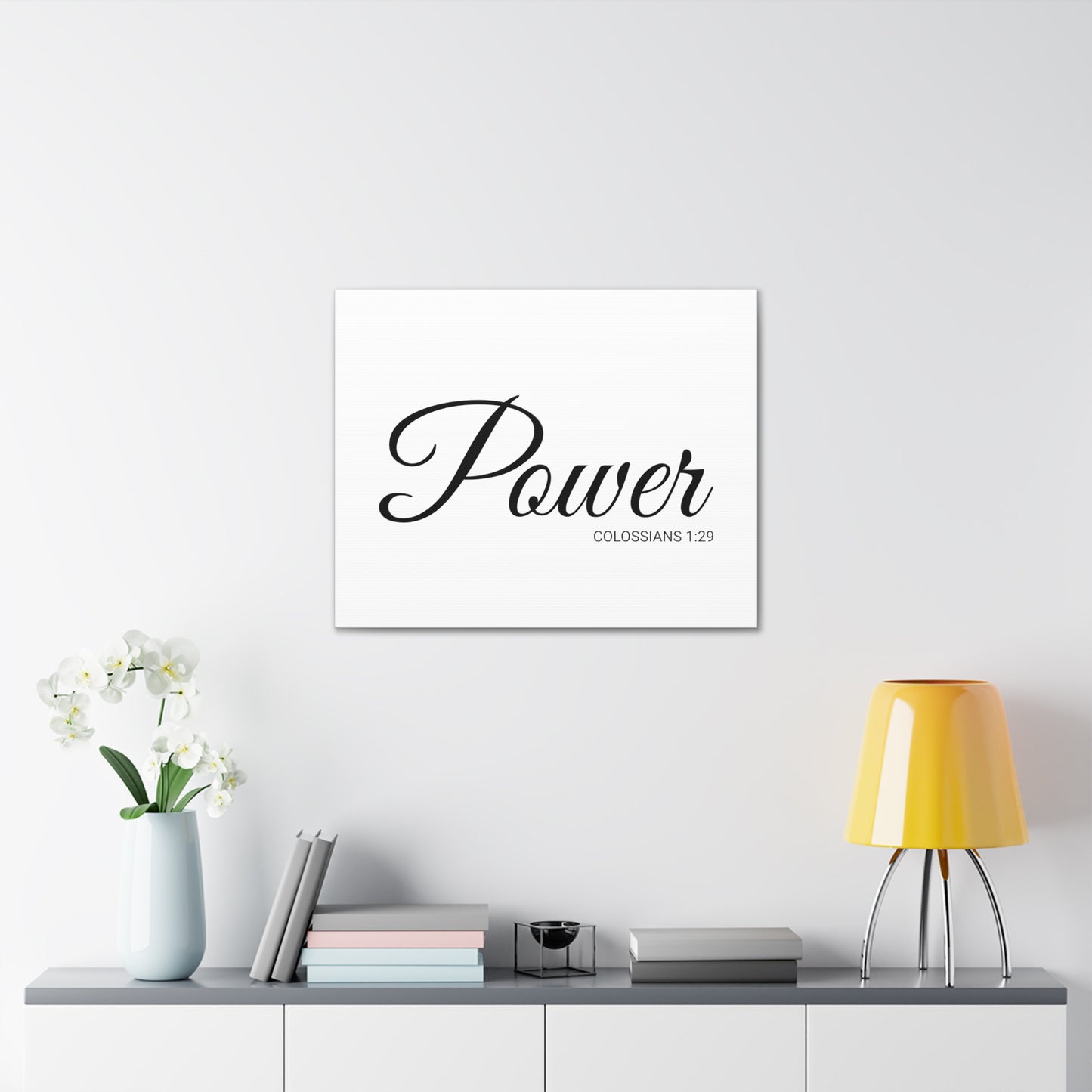 Christian Wall Art "Power" Verse Colossians 1:29 Ready to Hang Unframed