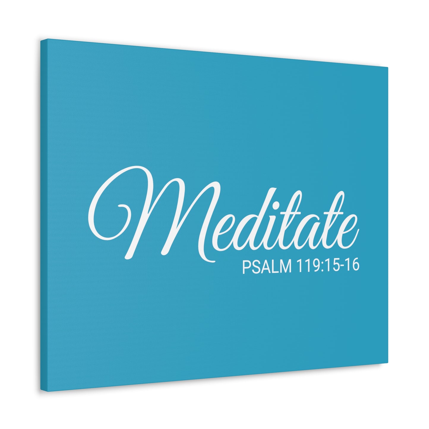 Christian Wall Art "Meditate" Verse Psalm 119:15-16 Ready to Hang Unframed