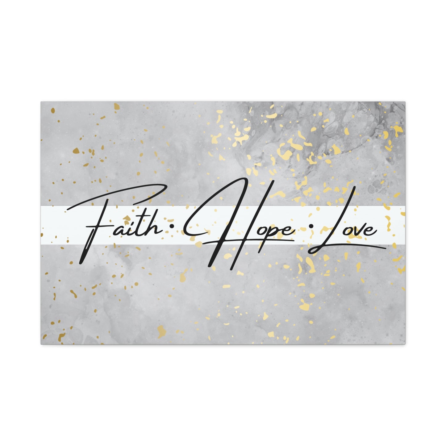 Christian Wall Art: Faith Love Hope (Wood Frame Ready to Hang)