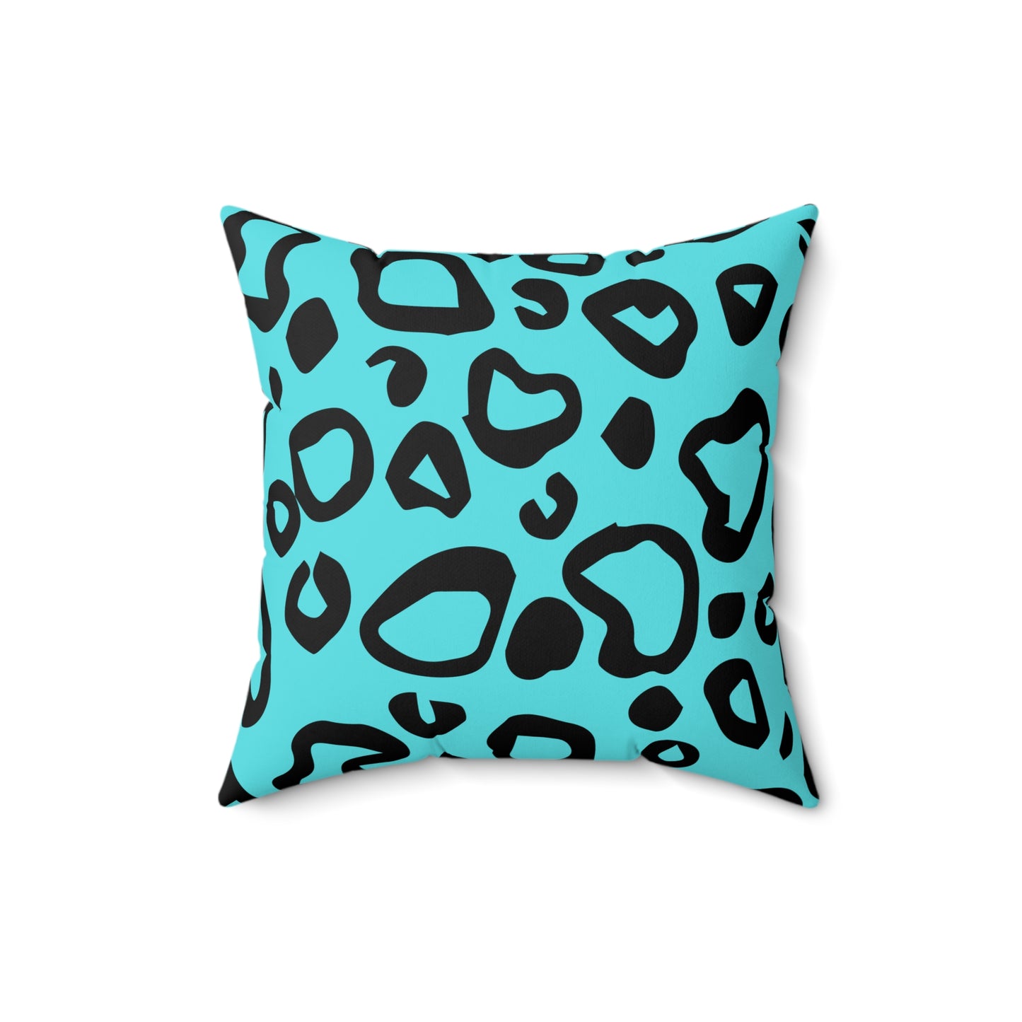 Leopard Print Turquoise Throw Pillow