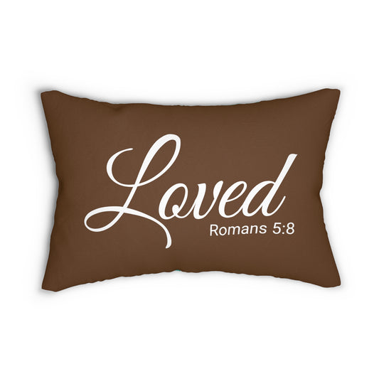 Scripture Loved Romans 5:8 Bible Verse Pillow