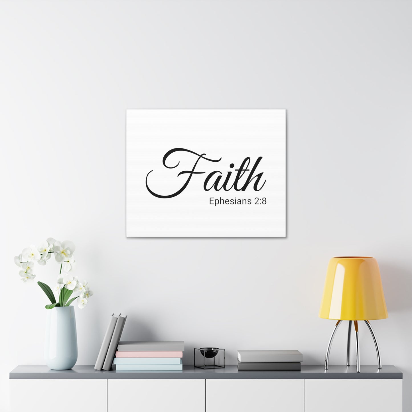 Christian Wall Art "Faith" Verse Ephesians 2:8 Ready to Hang Unframed