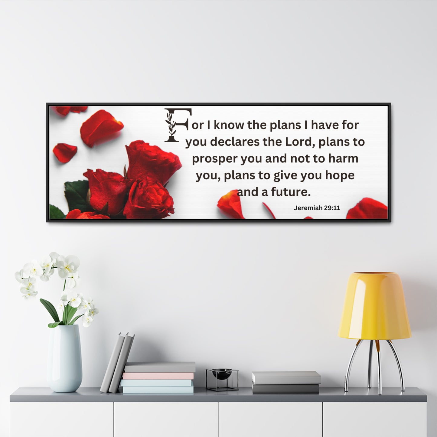 Christian Wall Art: Scripture Jeremiah 29:11 (Floating Frame)