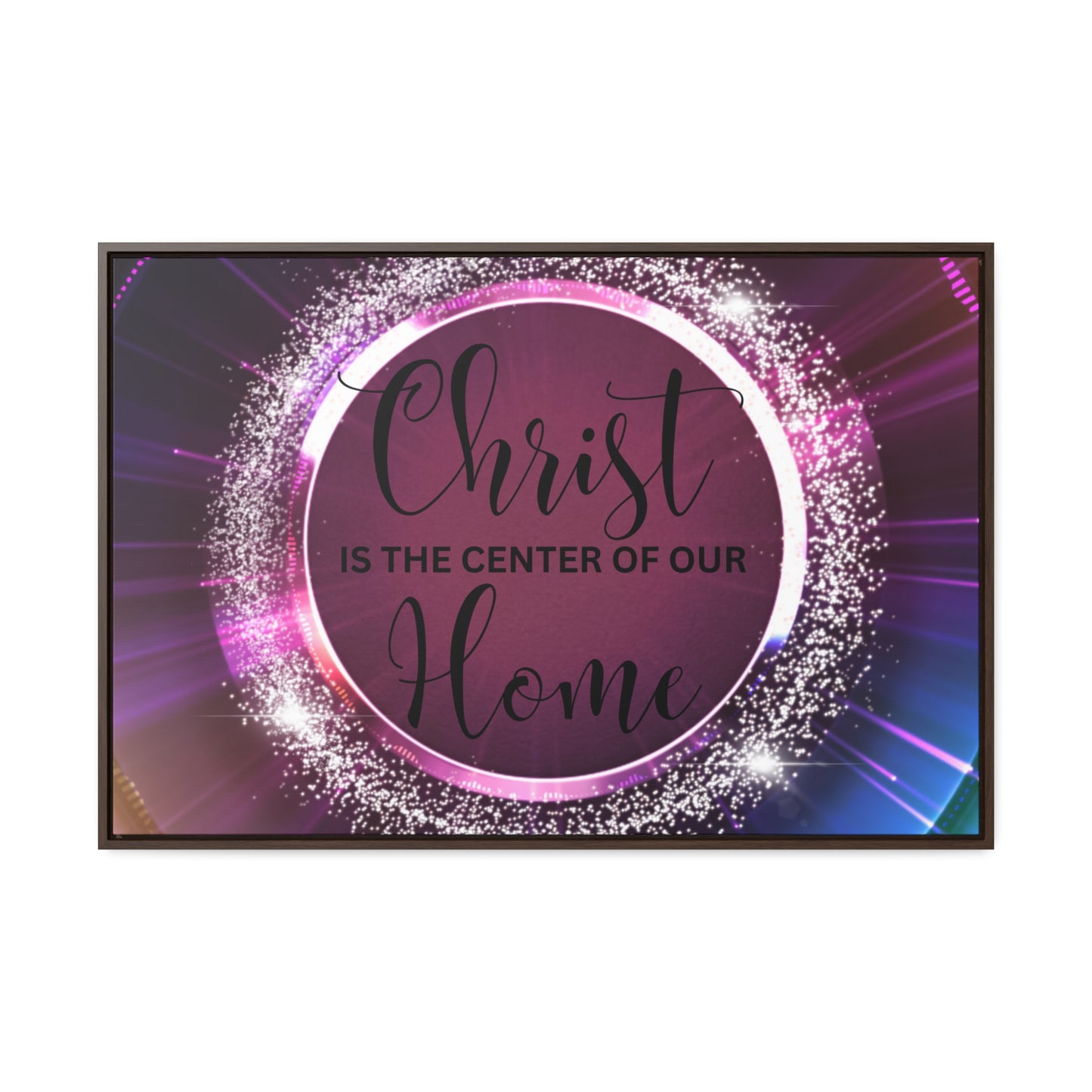 Christian Wall Art: Christ Is the Center of Our Home (Floating Frame)