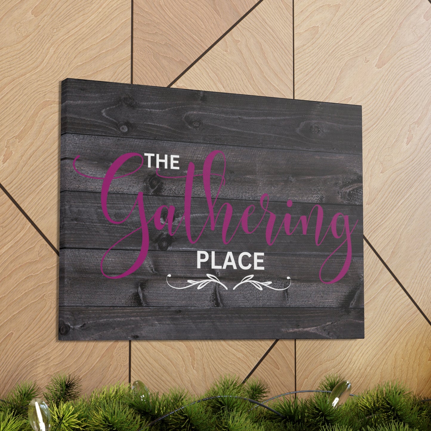 Christian Wall Art: The Gathering Place (Wood Frame Ready to Hang)