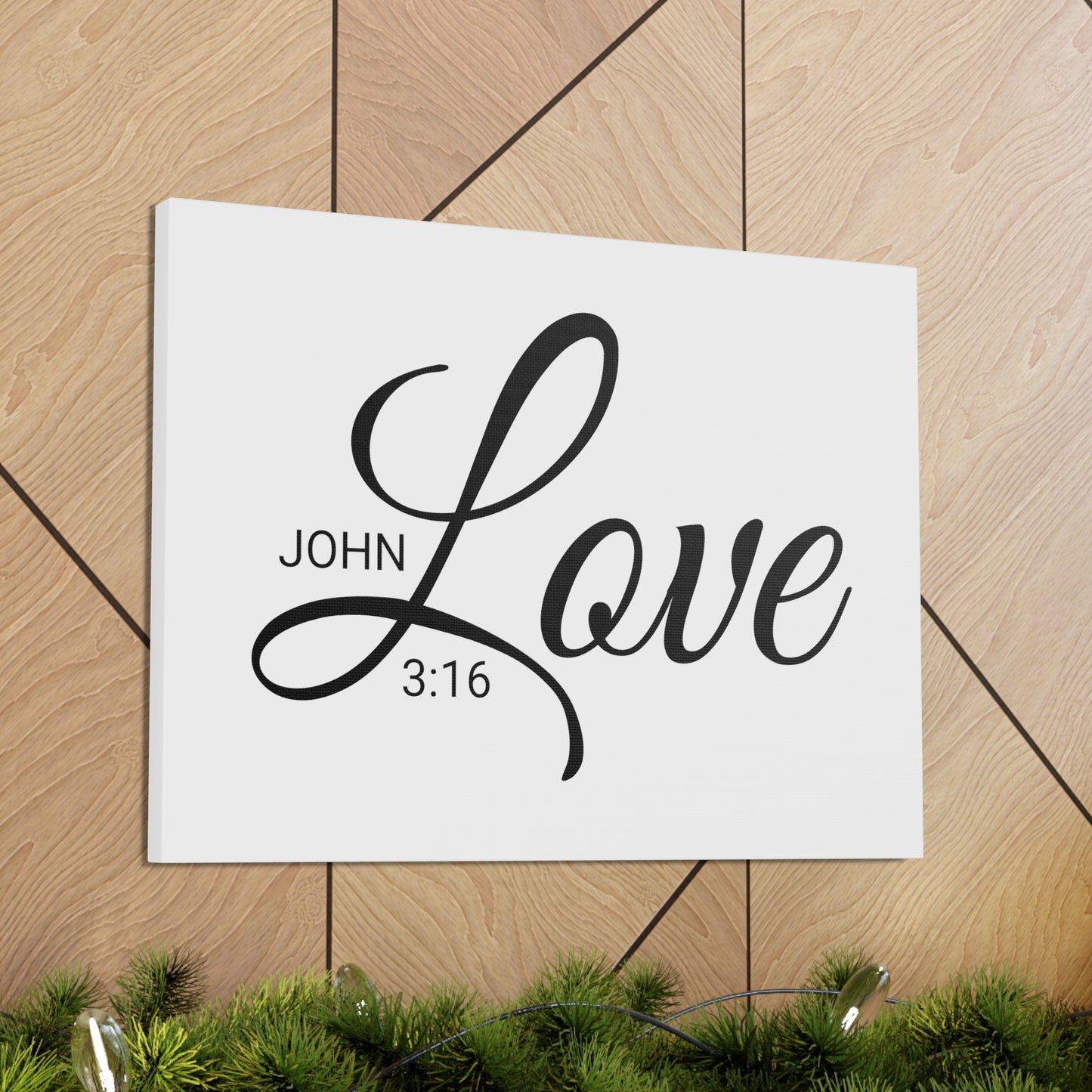 Christian Wall Art "Love" Verse John 3:16 Ready to Hang Unframed