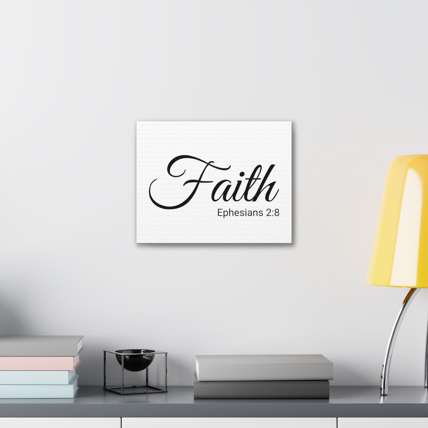 Christian Wall Art "Faith" Verse Ephesians 2:8 Ready to Hang Unframed