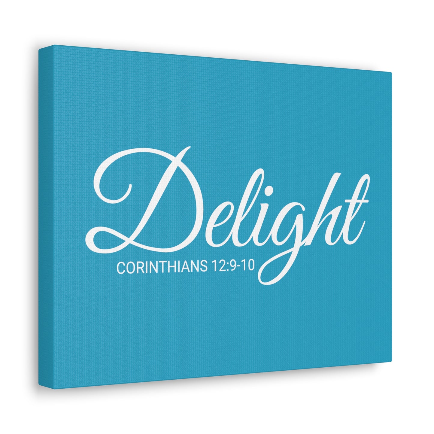 Christian Wall Art "Delight" Verse Corinthians 12:9-10 - Ready to Hang Unframed