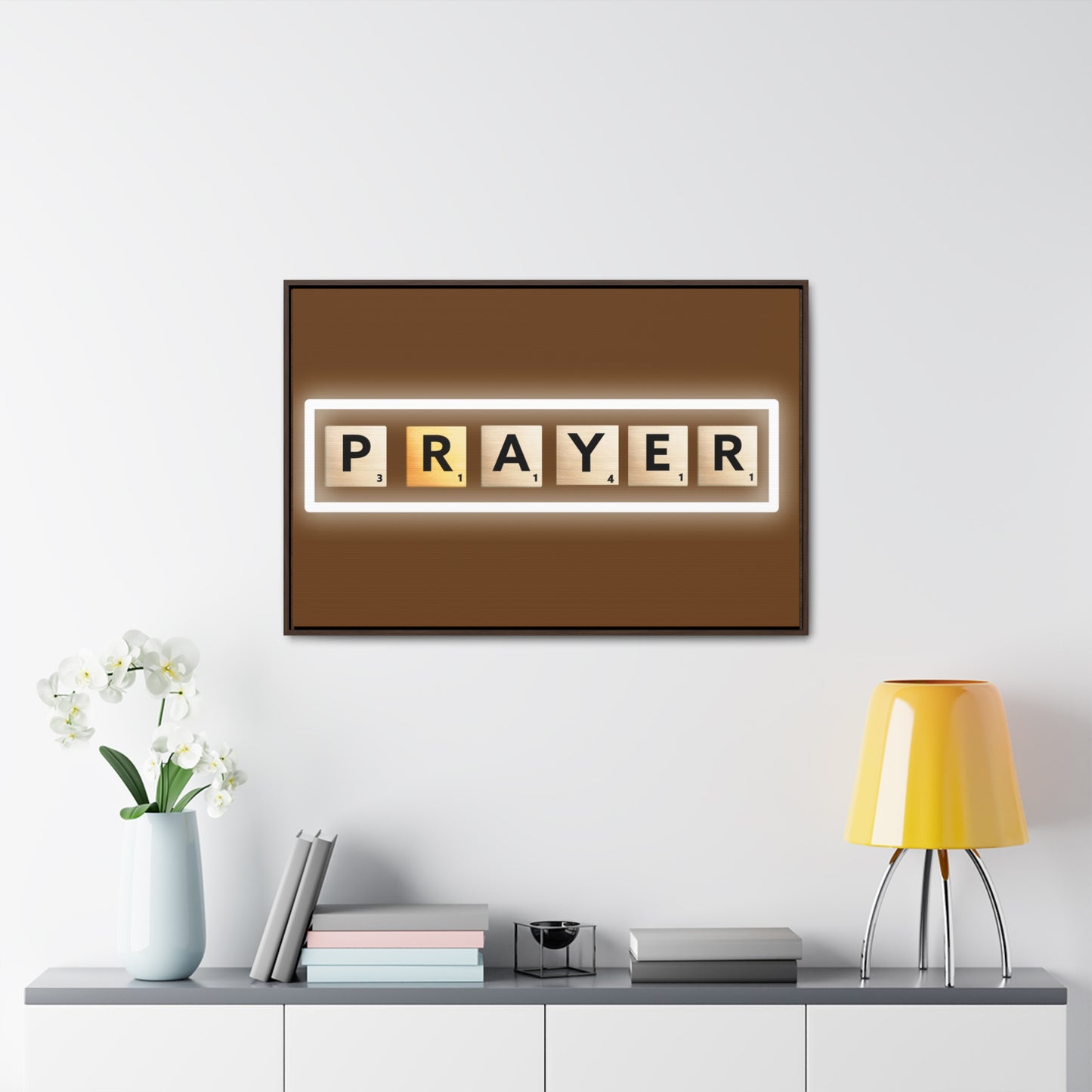 Arte cristiano de la pared: oración (marco flotante)