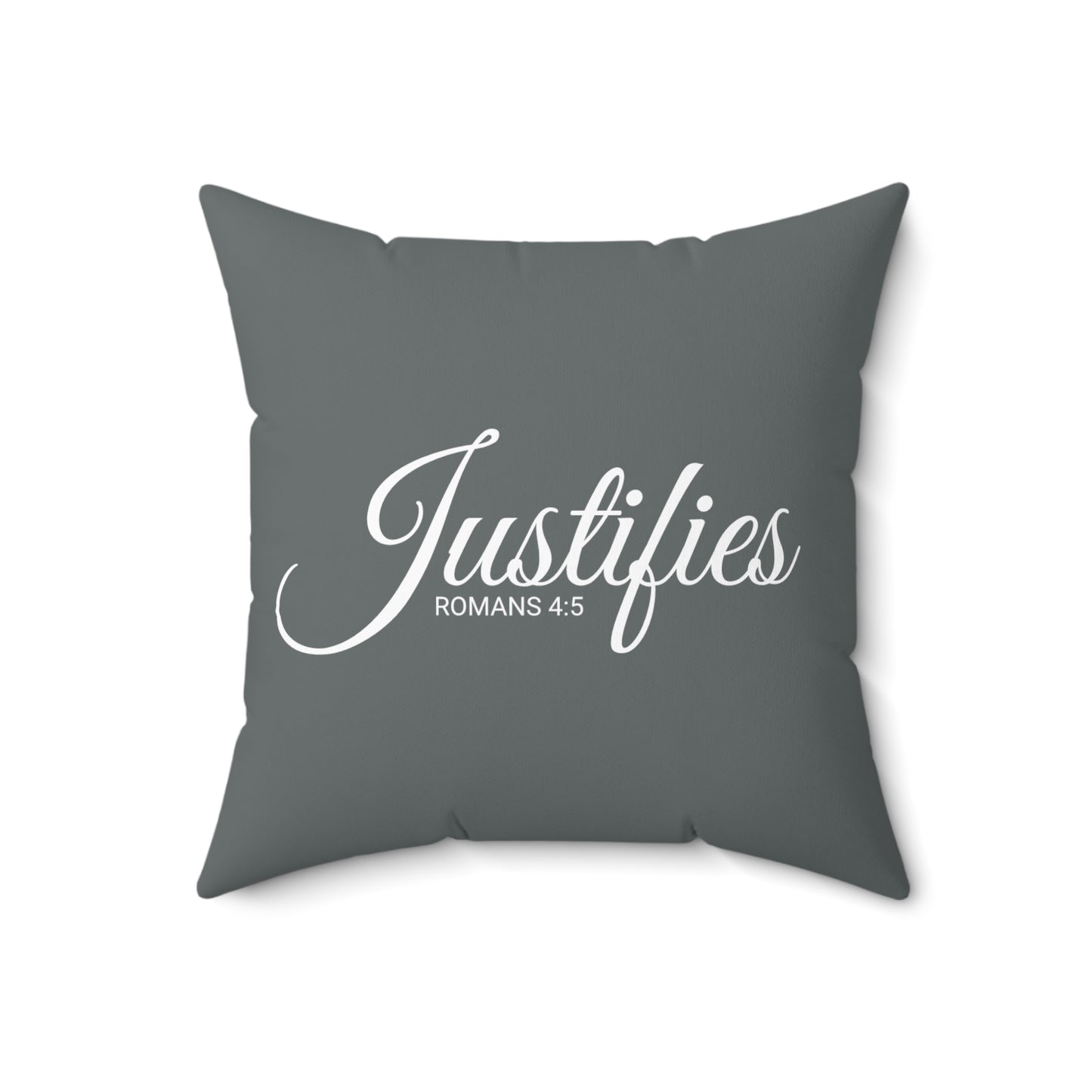 Scripture Justifies Romans 4:5 Bible Verse Pillow