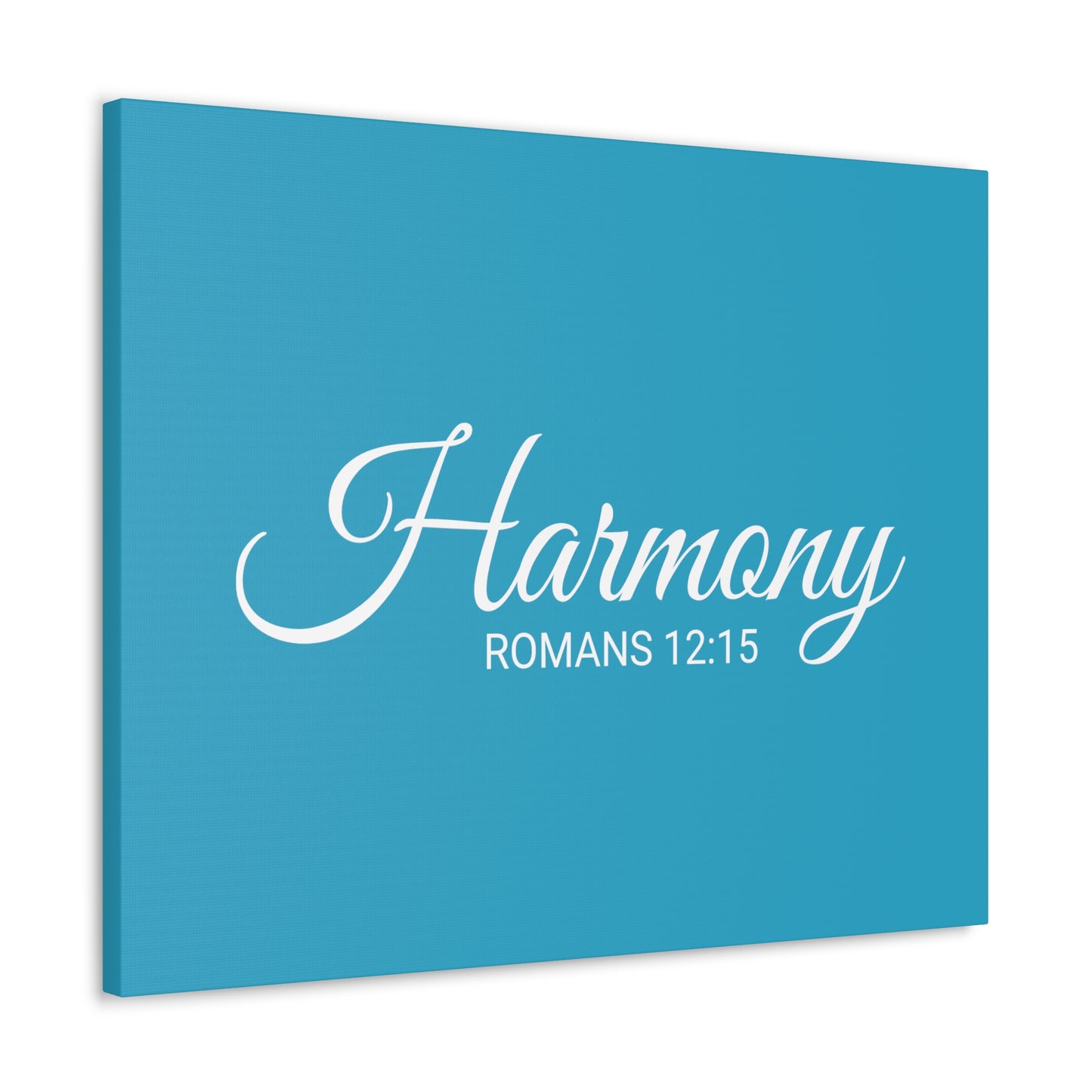 Christian Wall Art "Harmony" Verse Romans 12:15 Ready to Hang Unframed