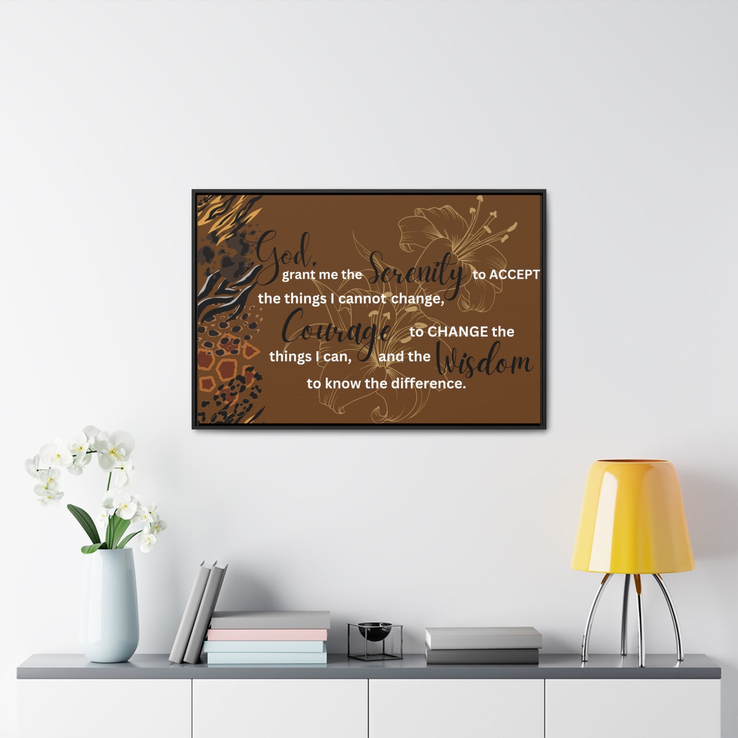 Christian Wall Art: Serenity Prayer (Floating Frame)