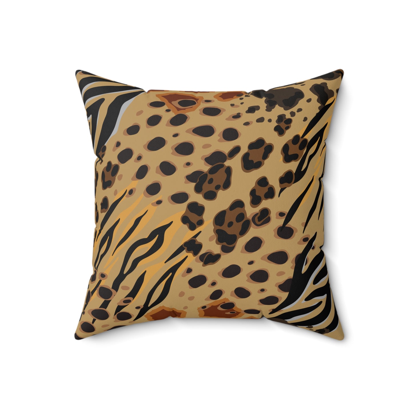 Animal Print Lt. Brown Throw Pillow