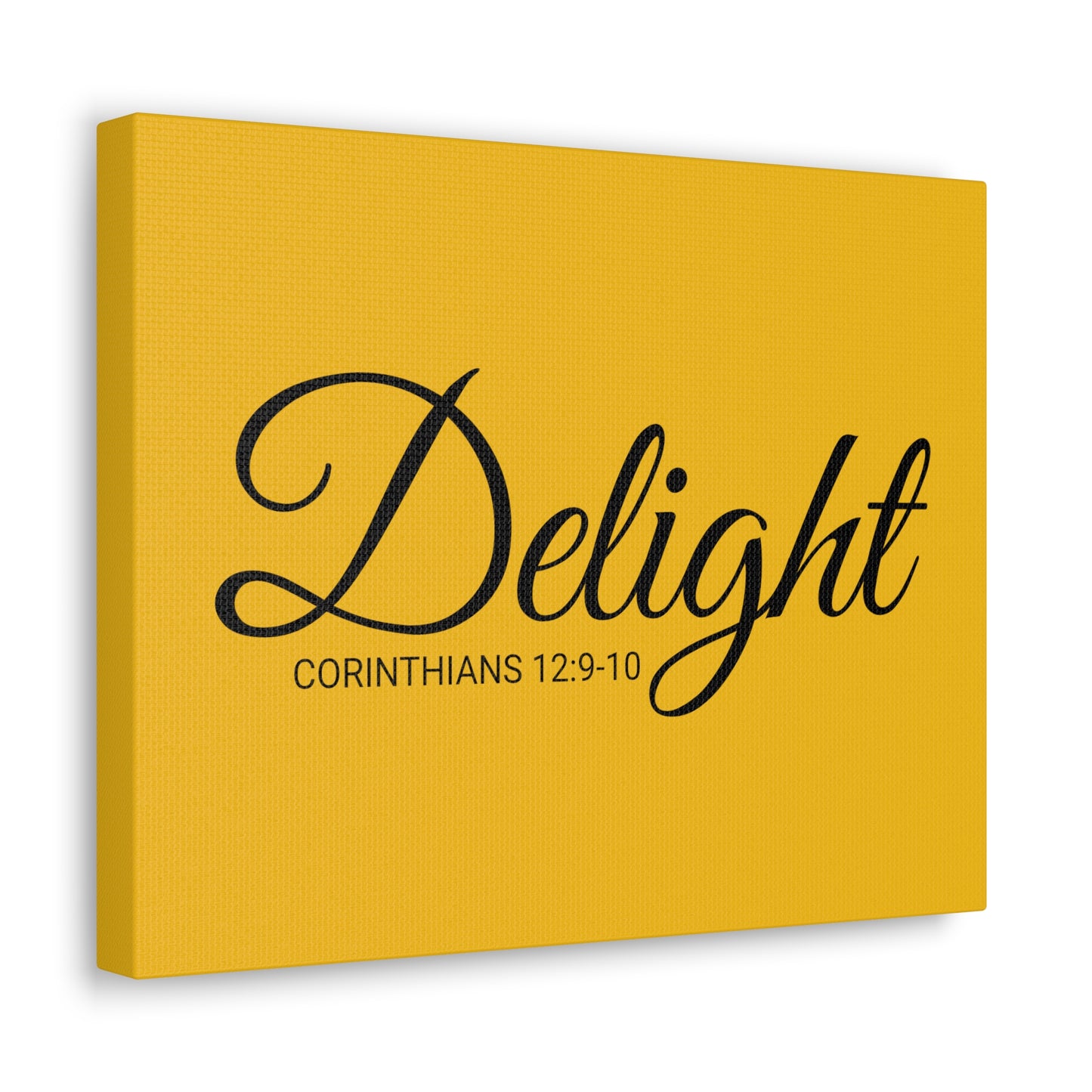 Christian Wall Art "Delight" Verse Corinthians 12:9-10 - Ready to Hang Unframed