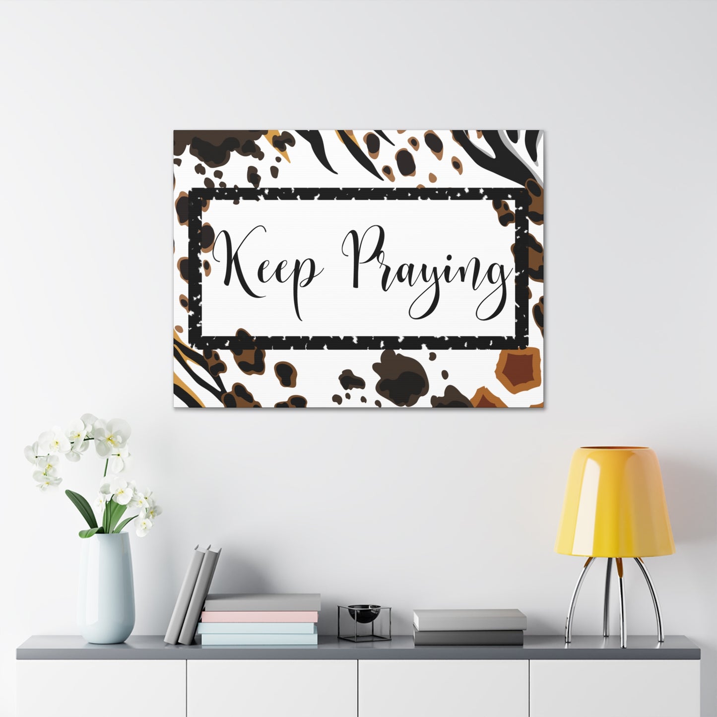 Christian Wall Art: Keep Praying (Wood Frame Ready to Hang)