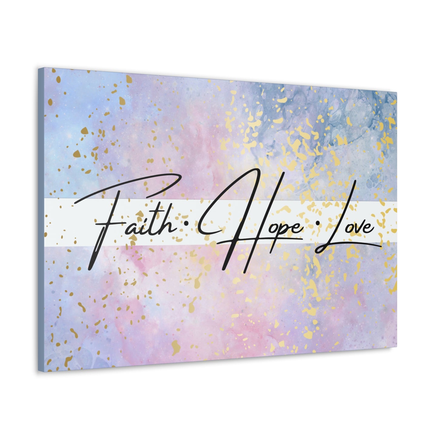 Christian Wall Art: Faith Love Hope (Wood Frame Ready to Hang)