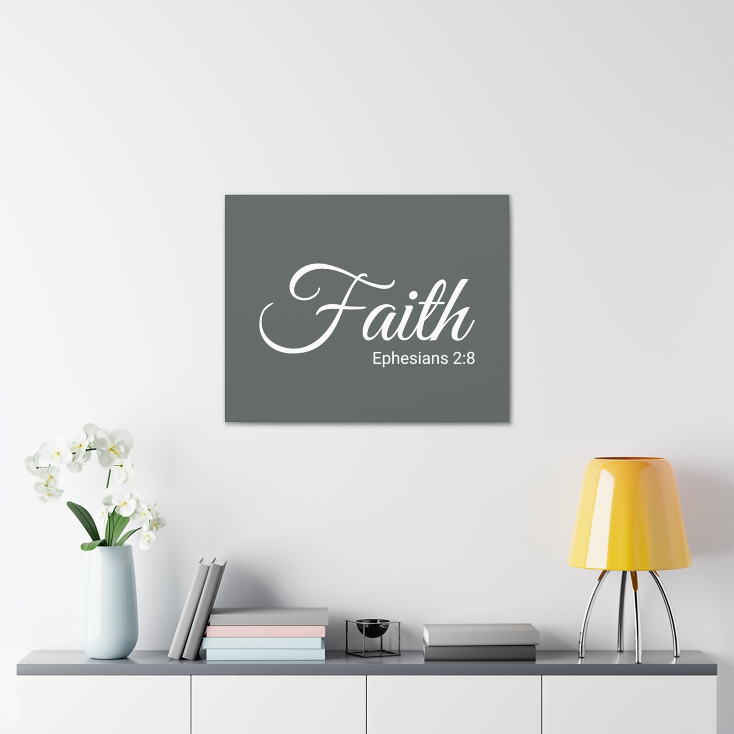 Christian Wall Art "Faith" Verse Ephesians 2:8 Ready to Hang Unframed