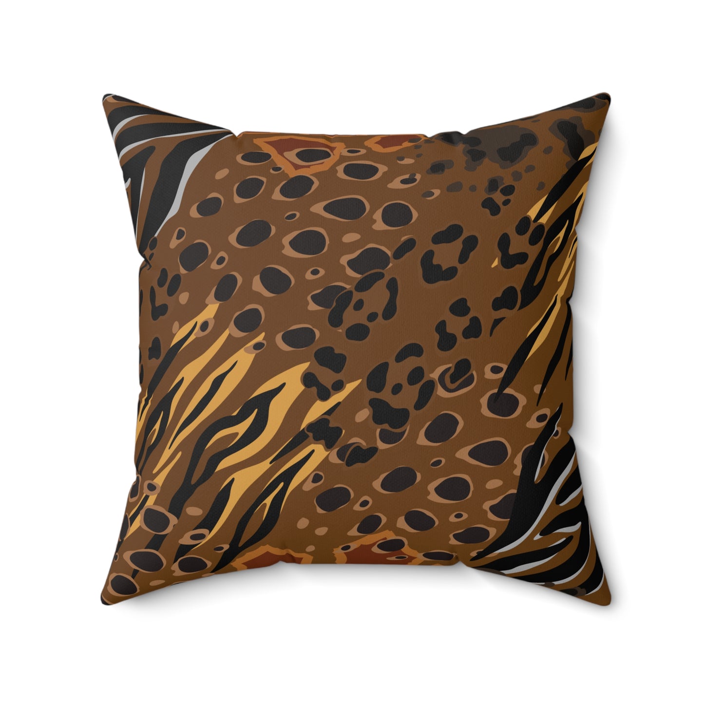 Animal Print Brown Throw Pillow