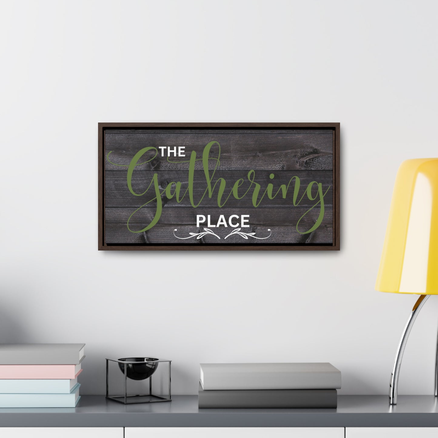 Christian Wall Art: The Gathering Place (Floating Frame)