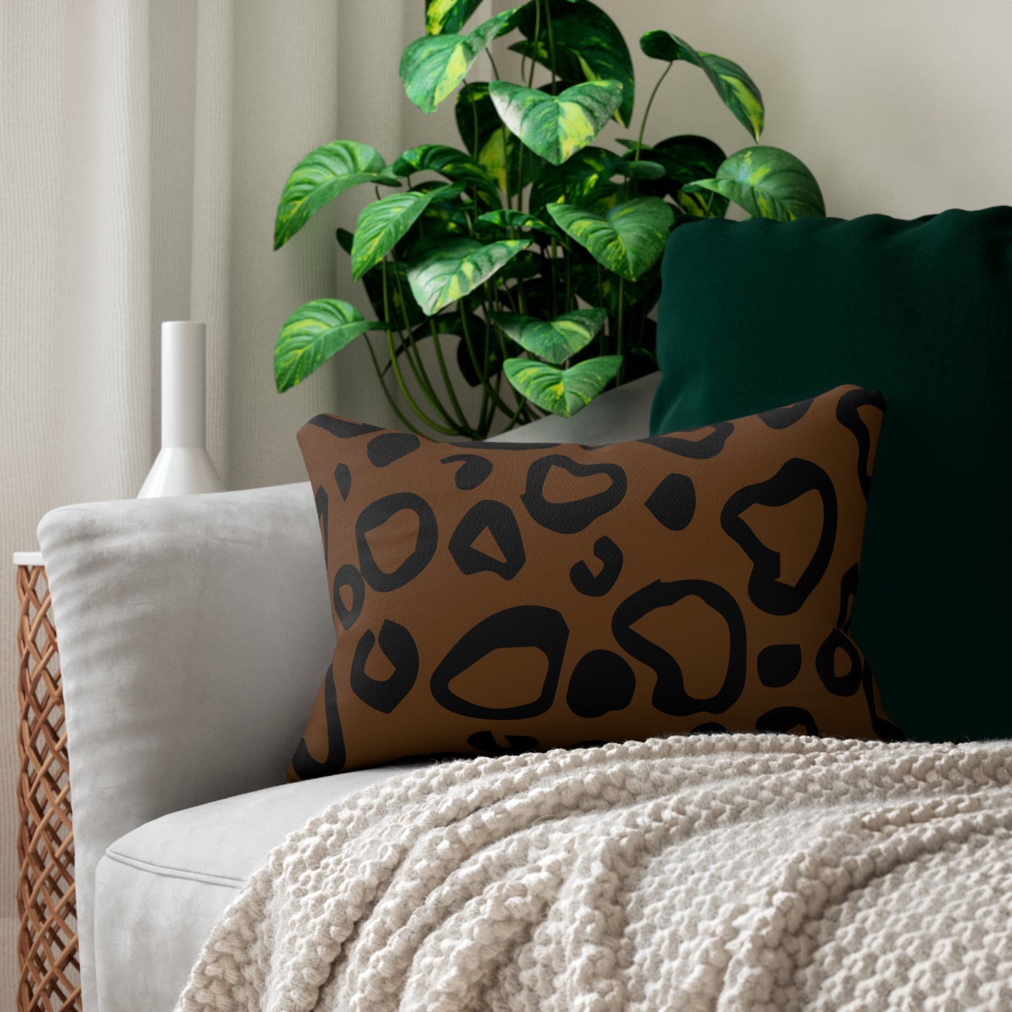 Leopard Print (Dual) Brown Accent Pillow