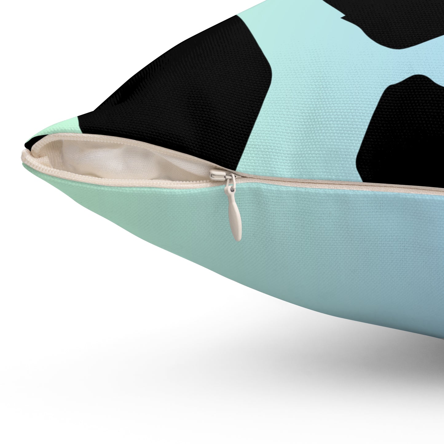 Cow Print (Dual) Blue-Green Ombre Throw Pillow