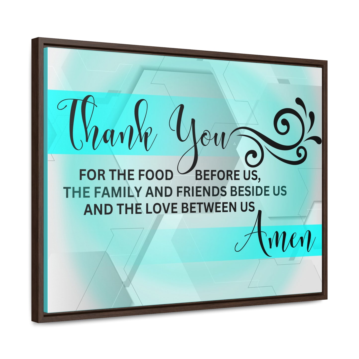 Christian Wall Art: Thank You....Amen (Floating Frame)