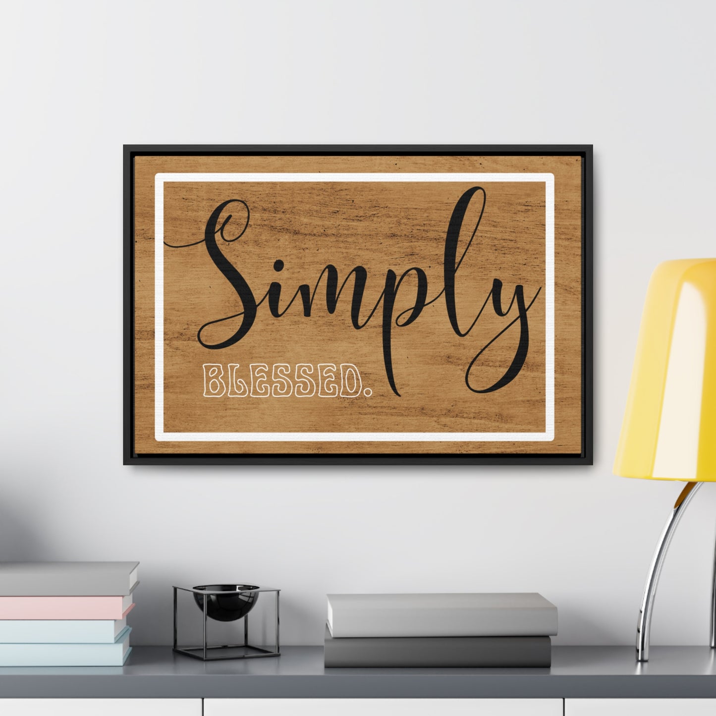 Christian Wall Art: Simply Blessed (Floating Frame)