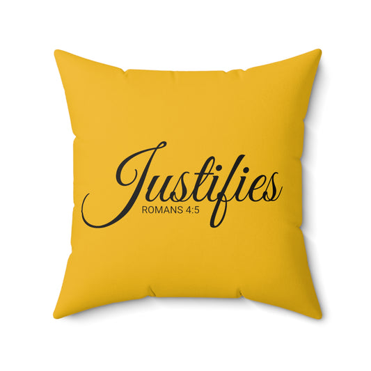 Scripture Justifies Romans 4:5 Bible Verse Pillow