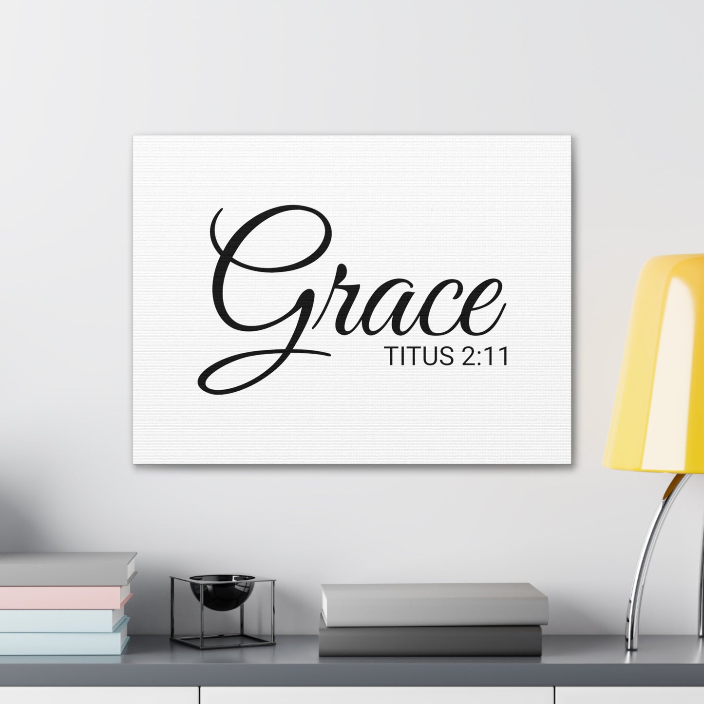 Christian Wall Art "Grace" Verse Titus 2:11 Ready to Hang Unframed