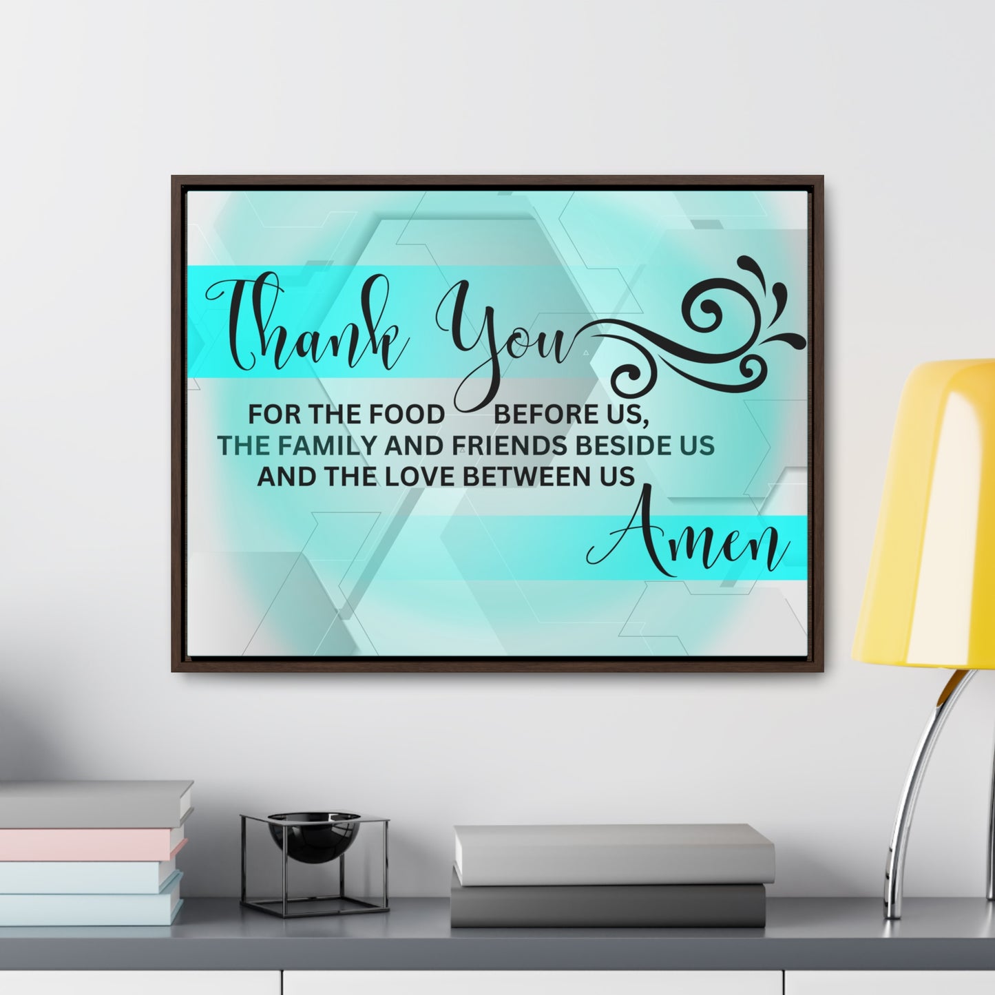 Christian Wall Art: Thank You....Amen (Floating Frame)