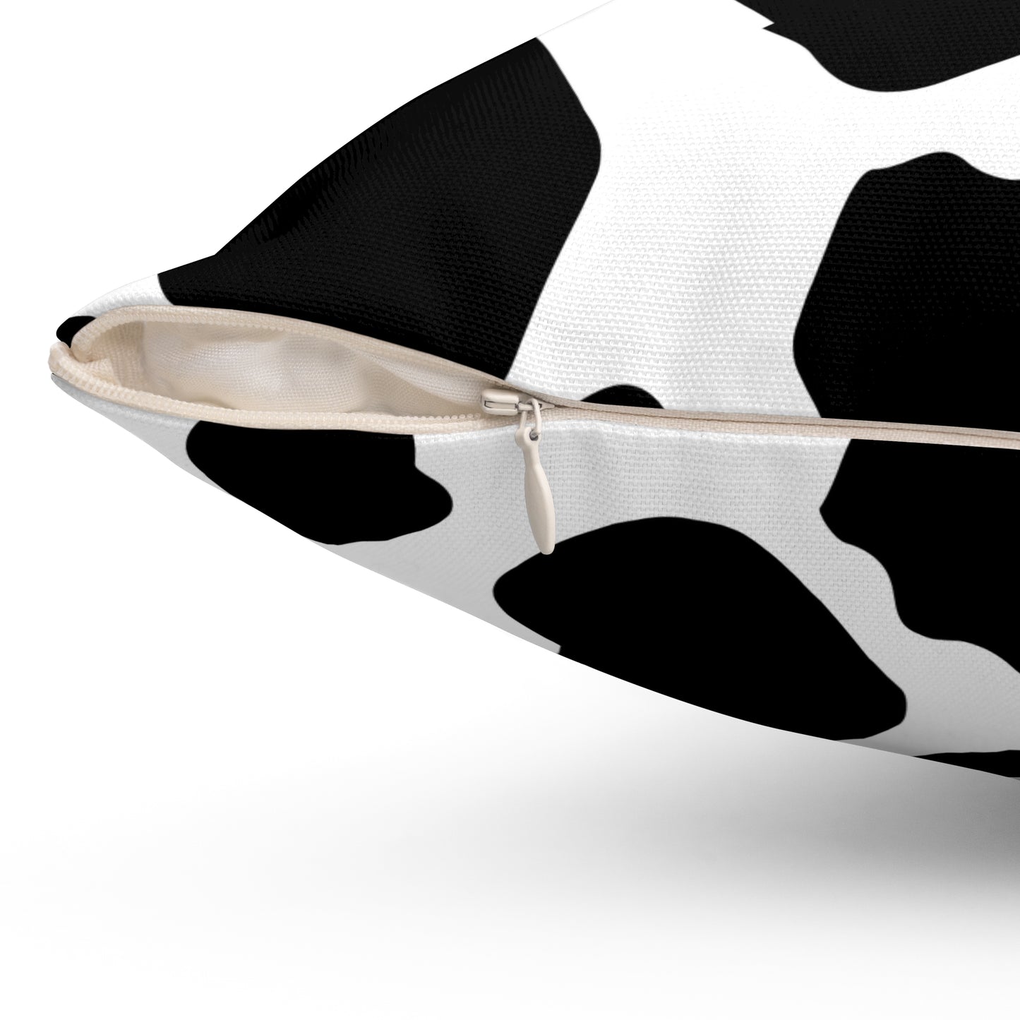 Cow Print White Throw Pillow