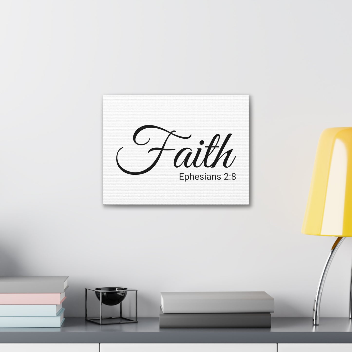 Christian Wall Art "Faith" Verse Ephesians 2:8 Ready to Hang Unframed