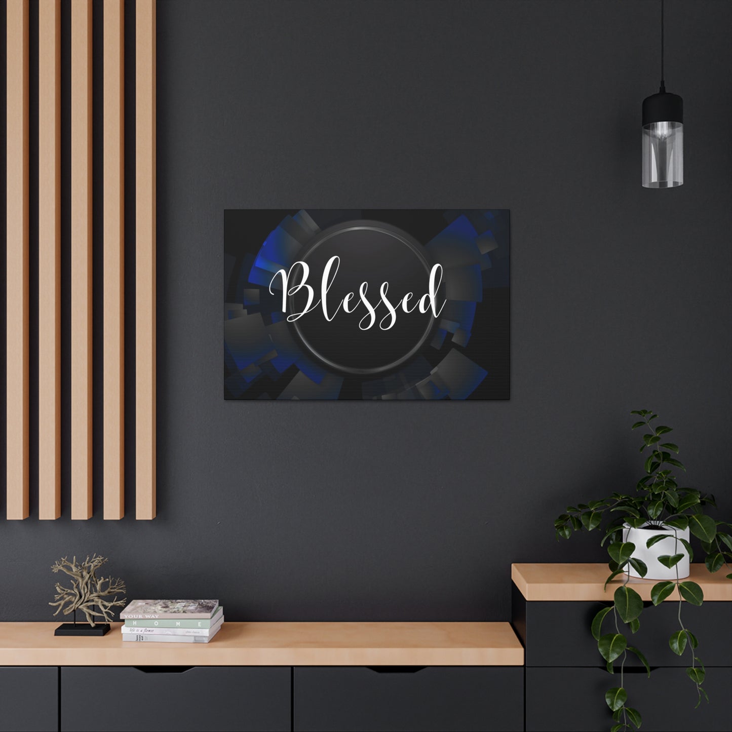 Christian Wall Art: Blessed (Wood Frame Ready to Hang)