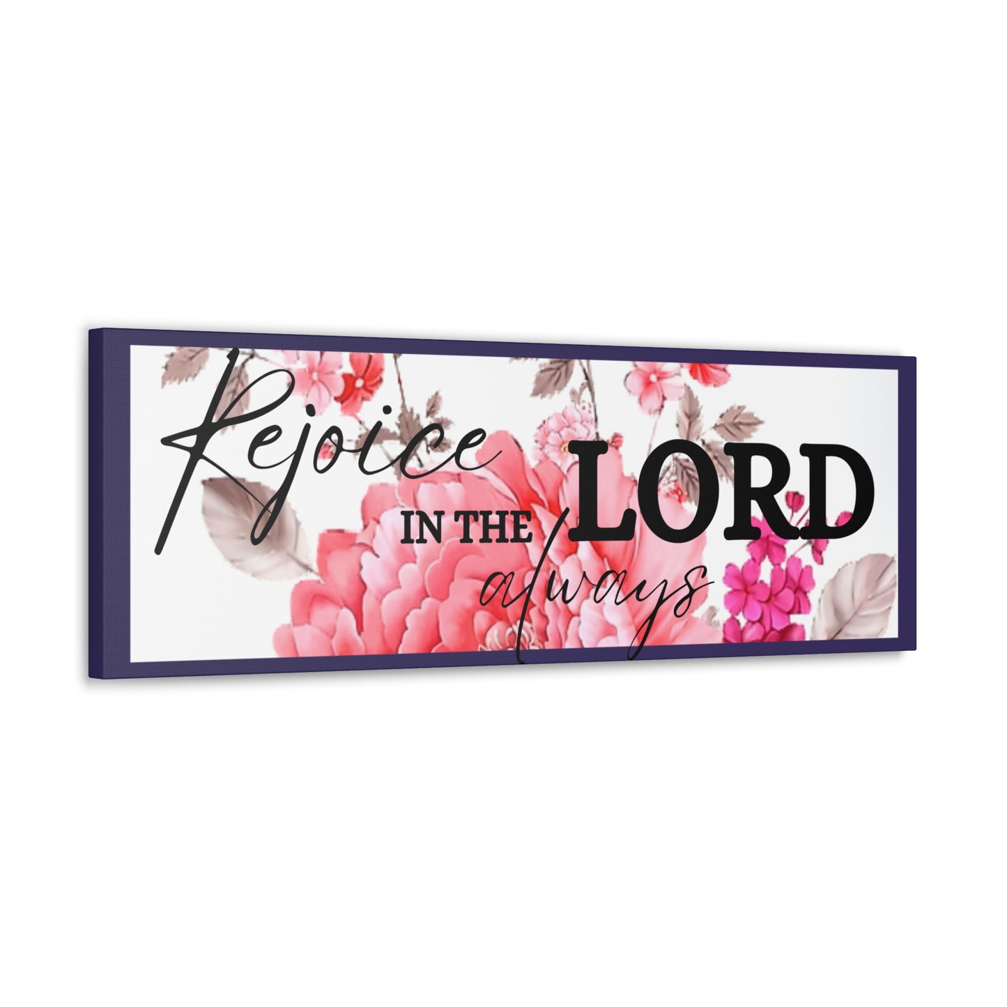 Christian Wall Art: Rejoice in the Lord (Wood Frame Ready to Hang)