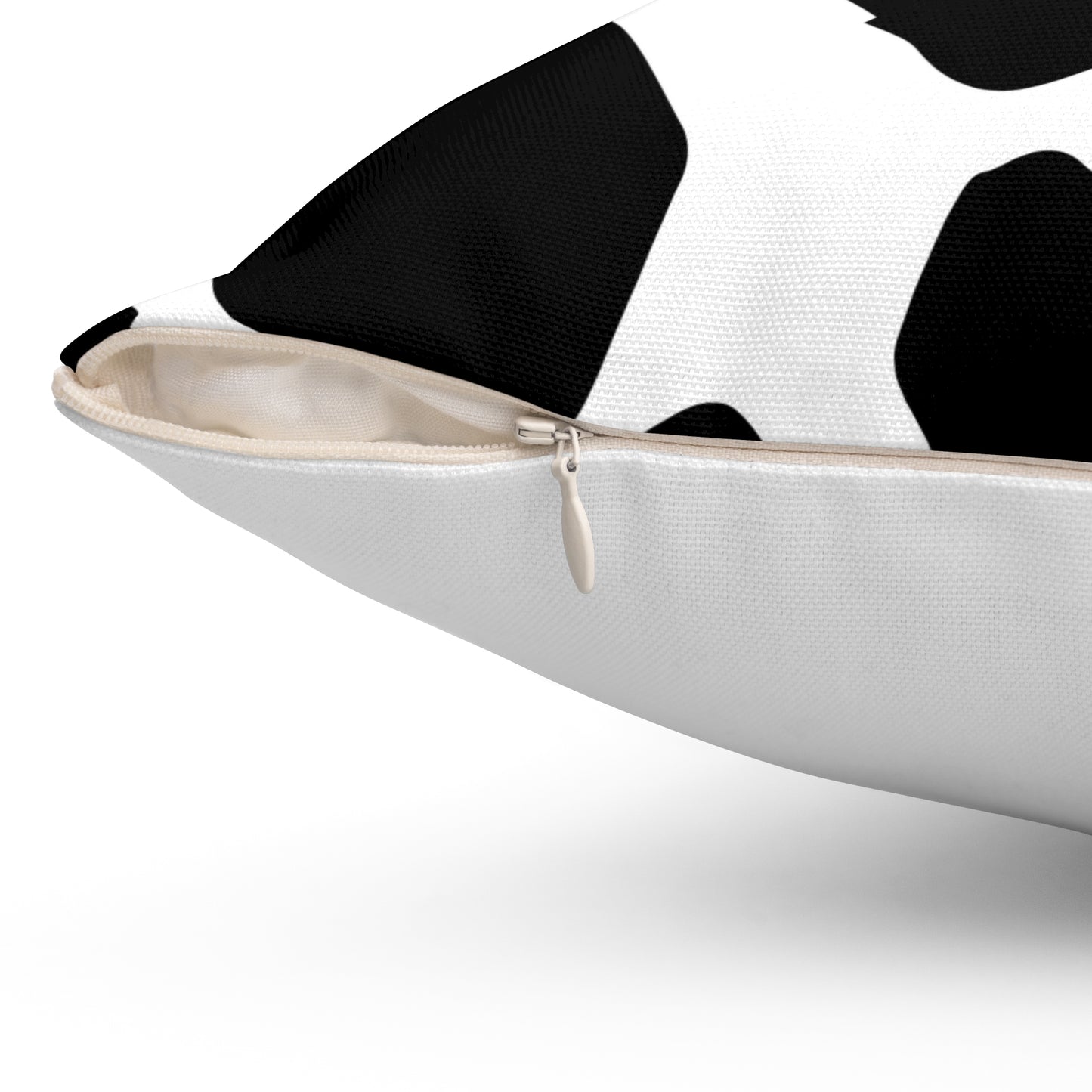 Cow Print (Dual) White Throw Pillow