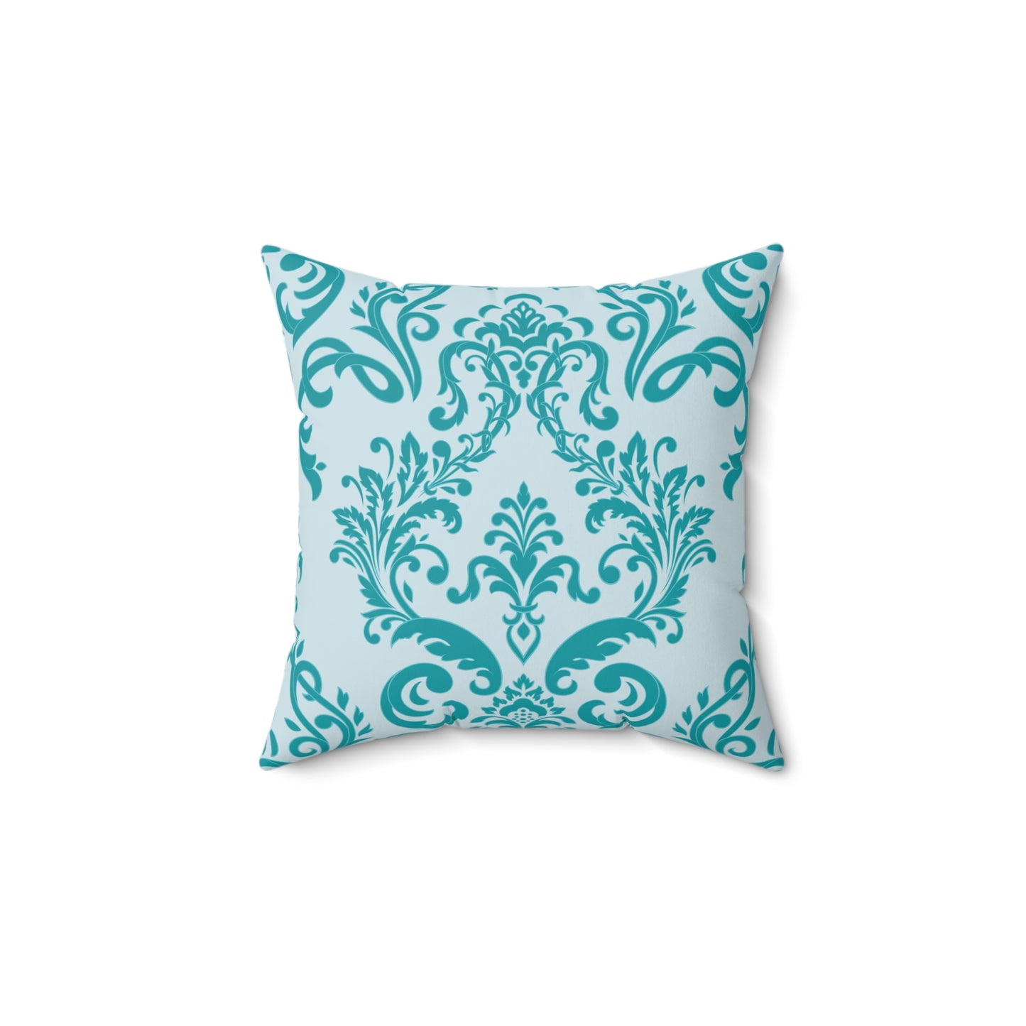 Paisley Turquoise and White Throw Pillow