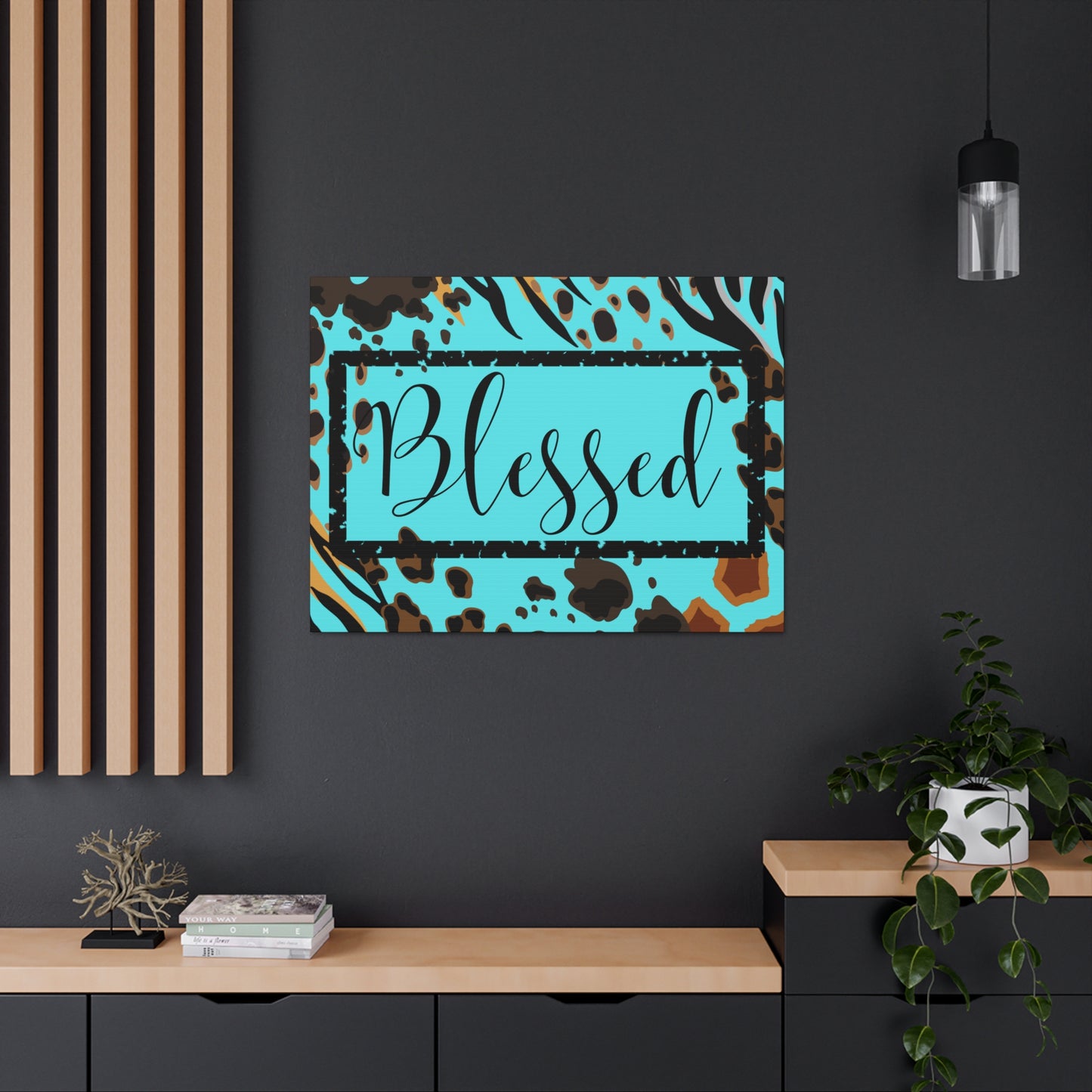 Christian Wall Art: Blessed (Wood Frame Ready to Hang)