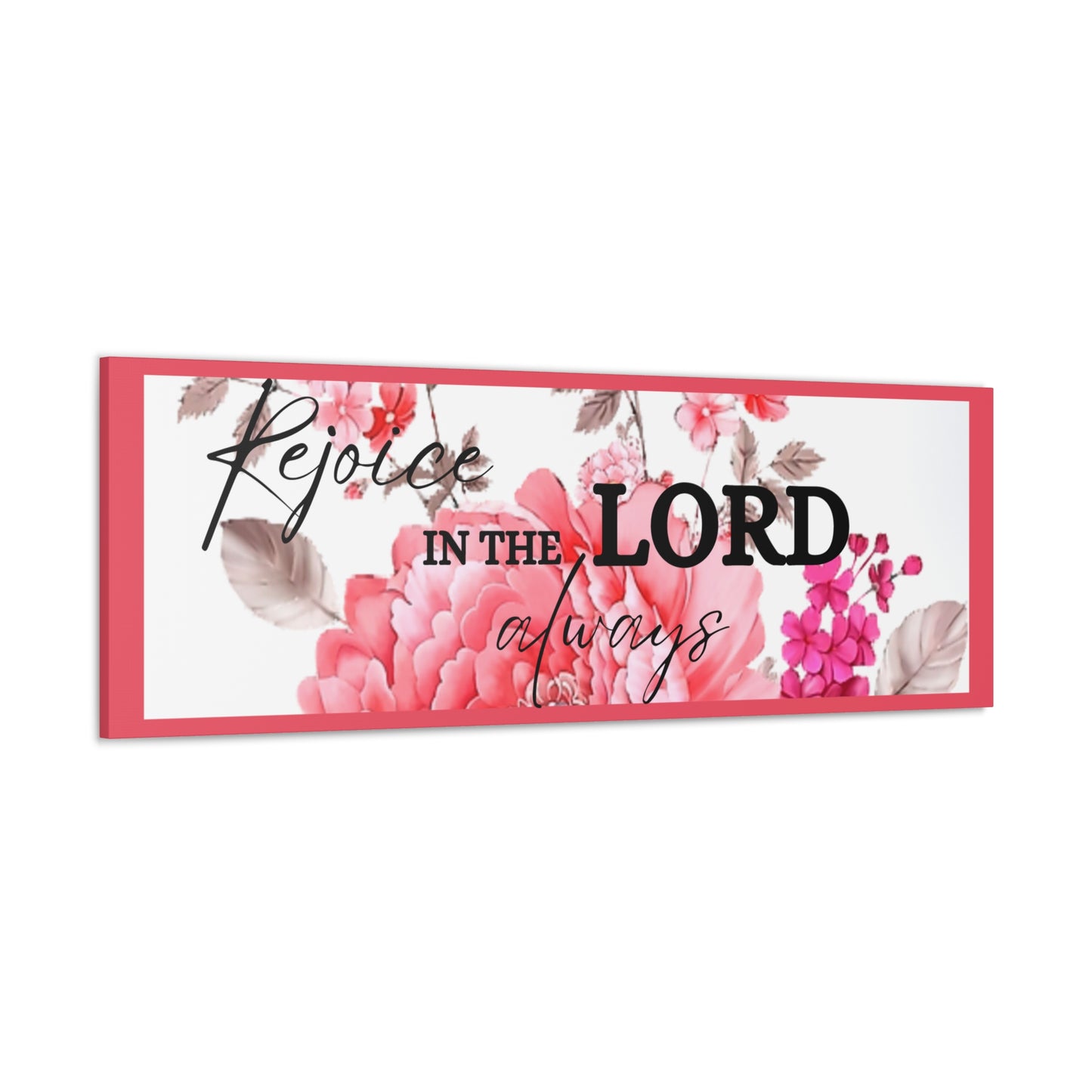 Christian Wall Art: Rejoice in the Lord (Wood Frame Ready to Hang)