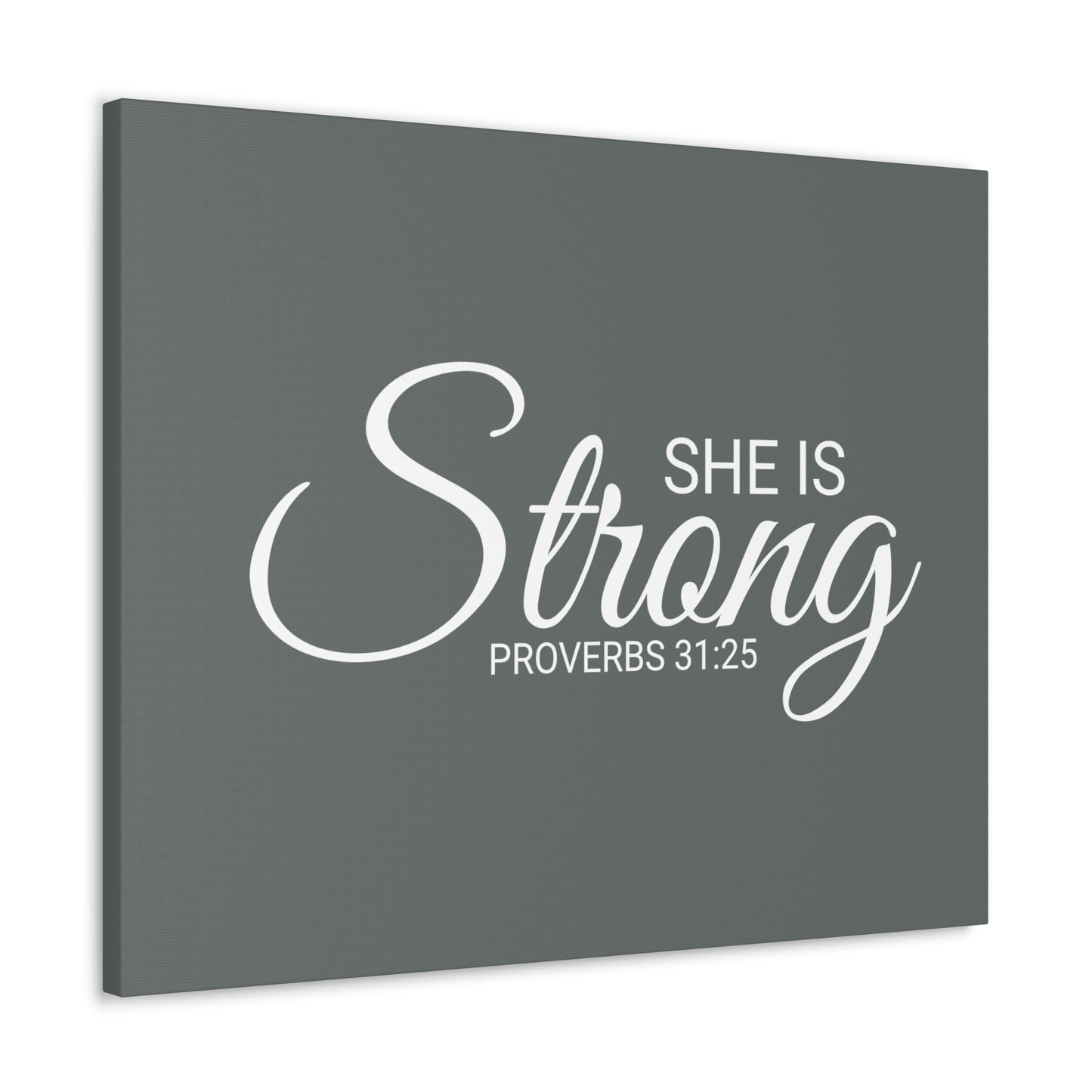 Christian Wall Art "She is Strong" Verse Proverbs 31:25 Ready to Hang Unframed