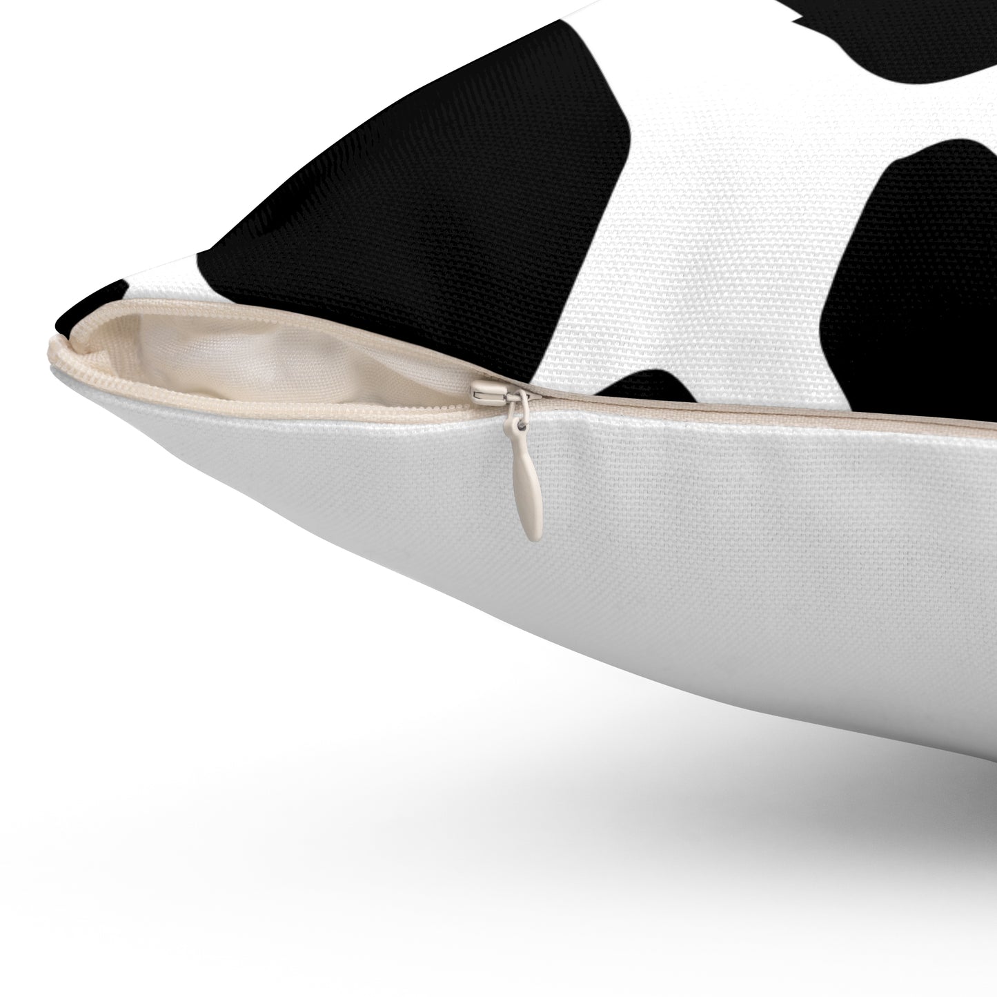 Cow Print (Dual) White Throw Pillow